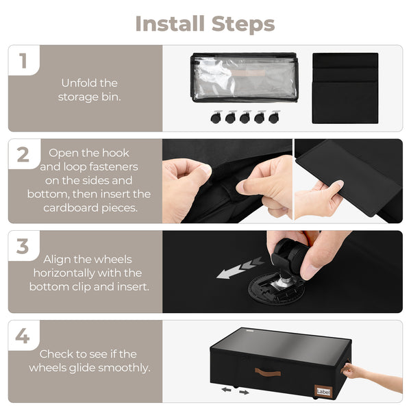 Under Bed Storage with Removable Wheels