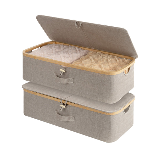 Underbed Storage Box with Bamboo Frame