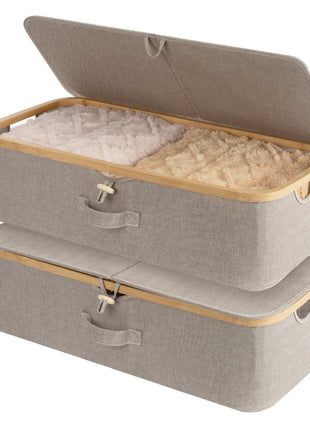 Underbed Storage Box with Bamboo Frame