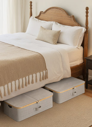 Underbed Storage Box with Bamboo Frame