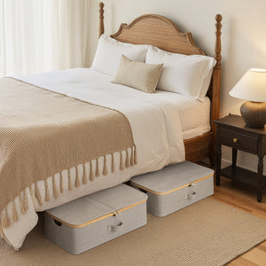 Underbed Storage Box with Bamboo Frame