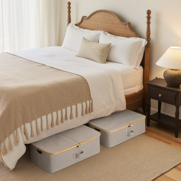 Underbed Storage Box with Bamboo Frame