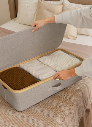 Underbed Storage Box with Bamboo Frame