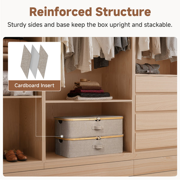 Underbed Storage Box with Bamboo Frame