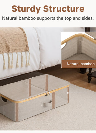 Underbed Storage Box with Bamboo Frame