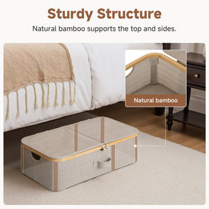Underbed Storage Box with Bamboo Frame