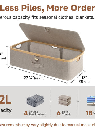 Underbed Storage Box with Bamboo Frame
