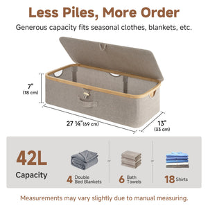 Underbed Storage Box with Bamboo Frame