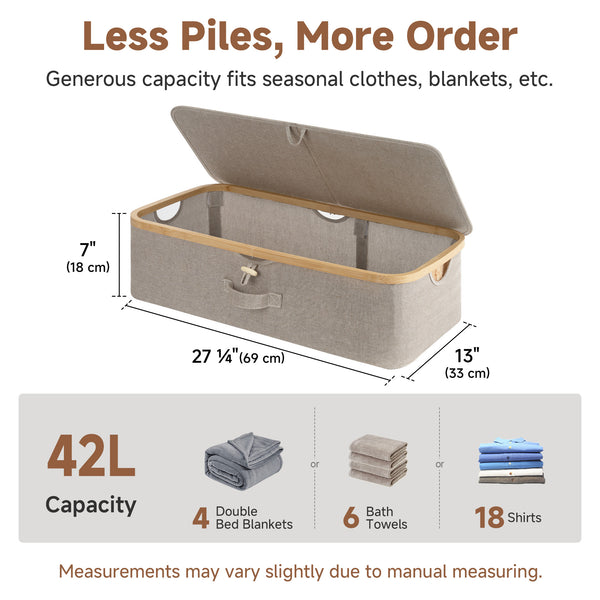 Underbed Storage Box with Bamboo Frame