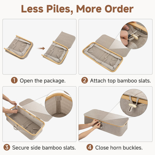 Underbed Storage Box with Bamboo Frame