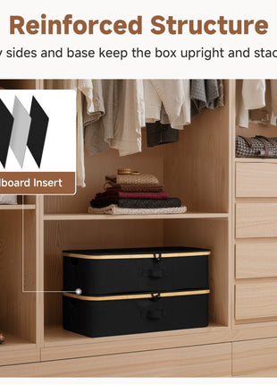 Underbed Storage Box with Bamboo Frame