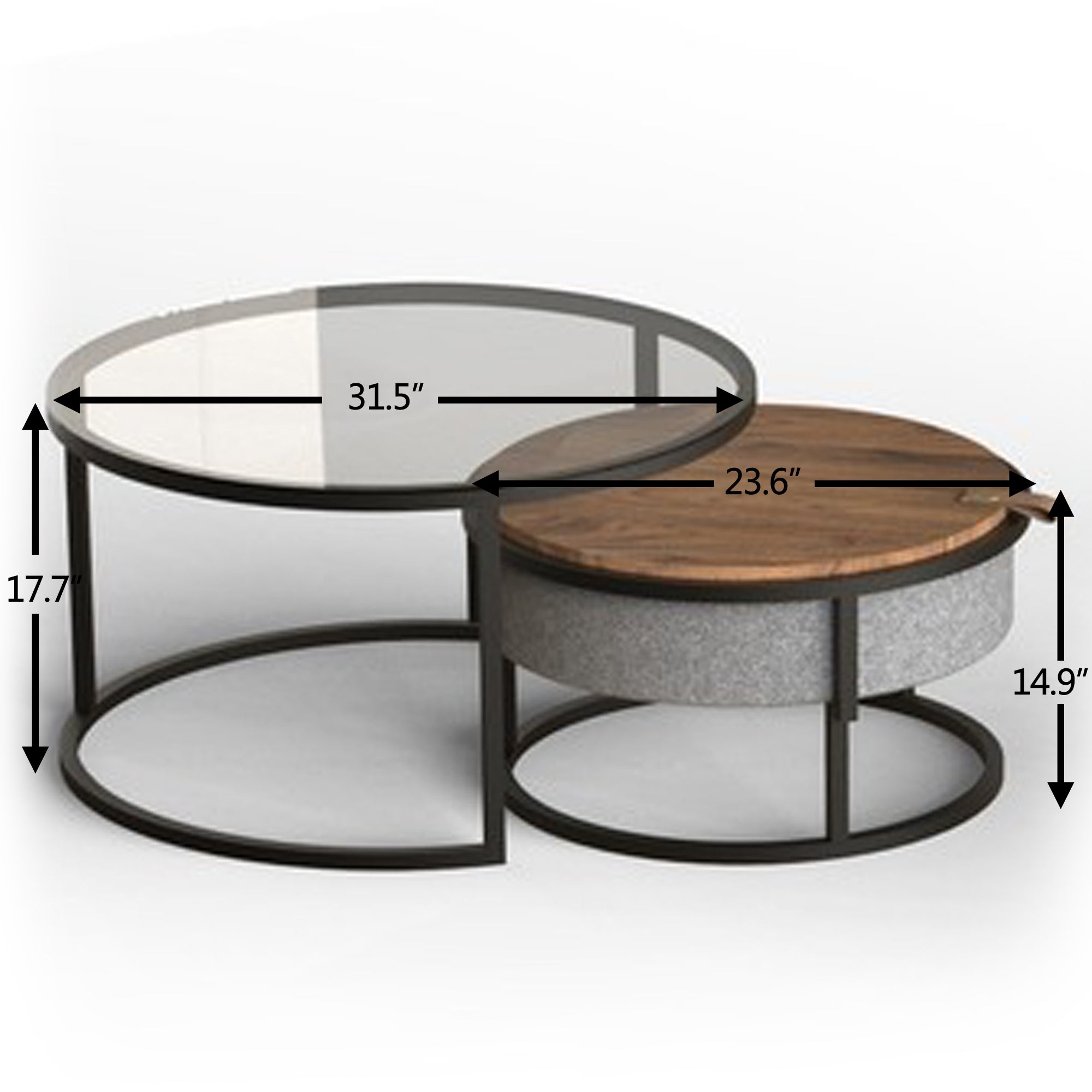 Nesting Coffee Table with Storage