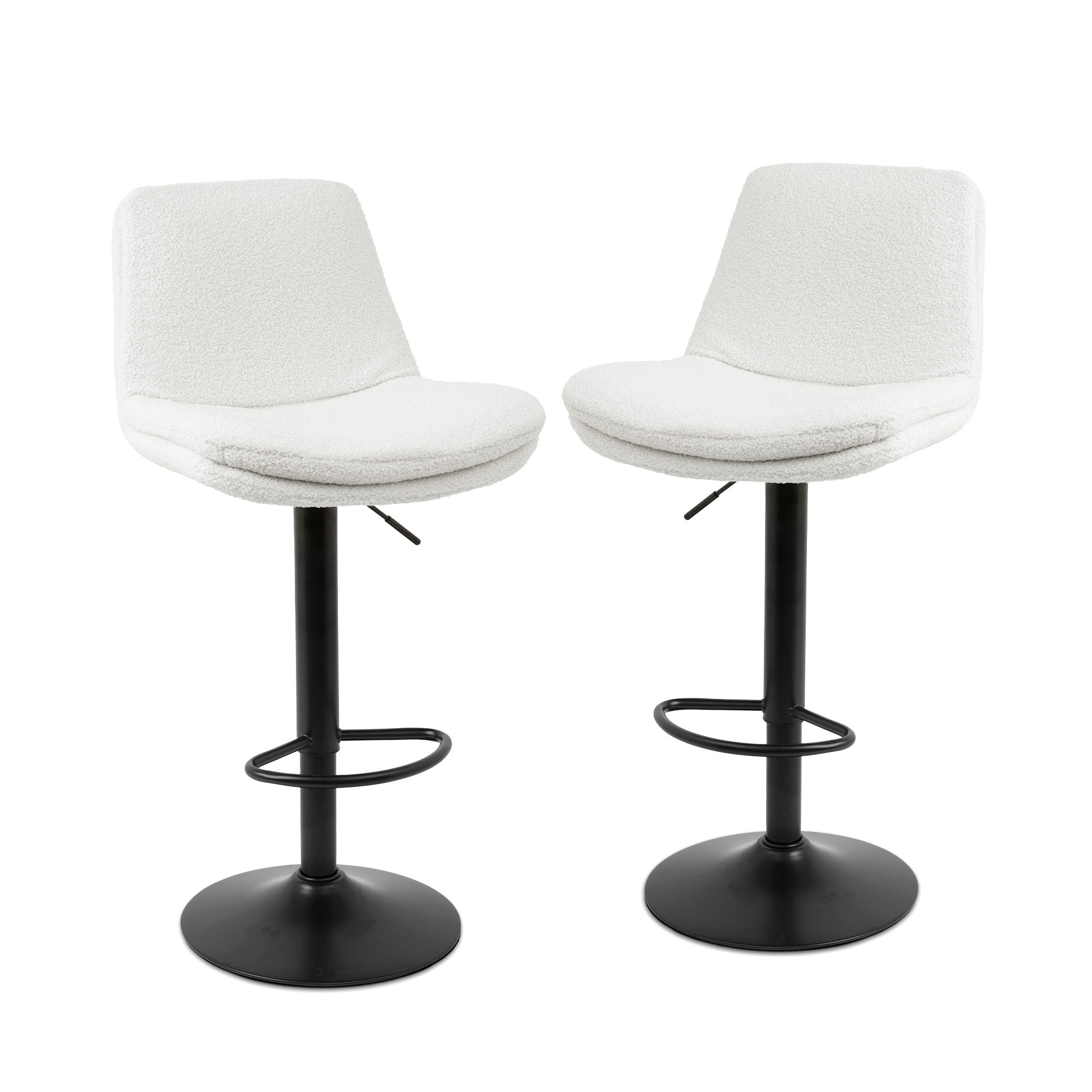 Adjustable Height Counter& Bar Stool with Backs(Set of 2)