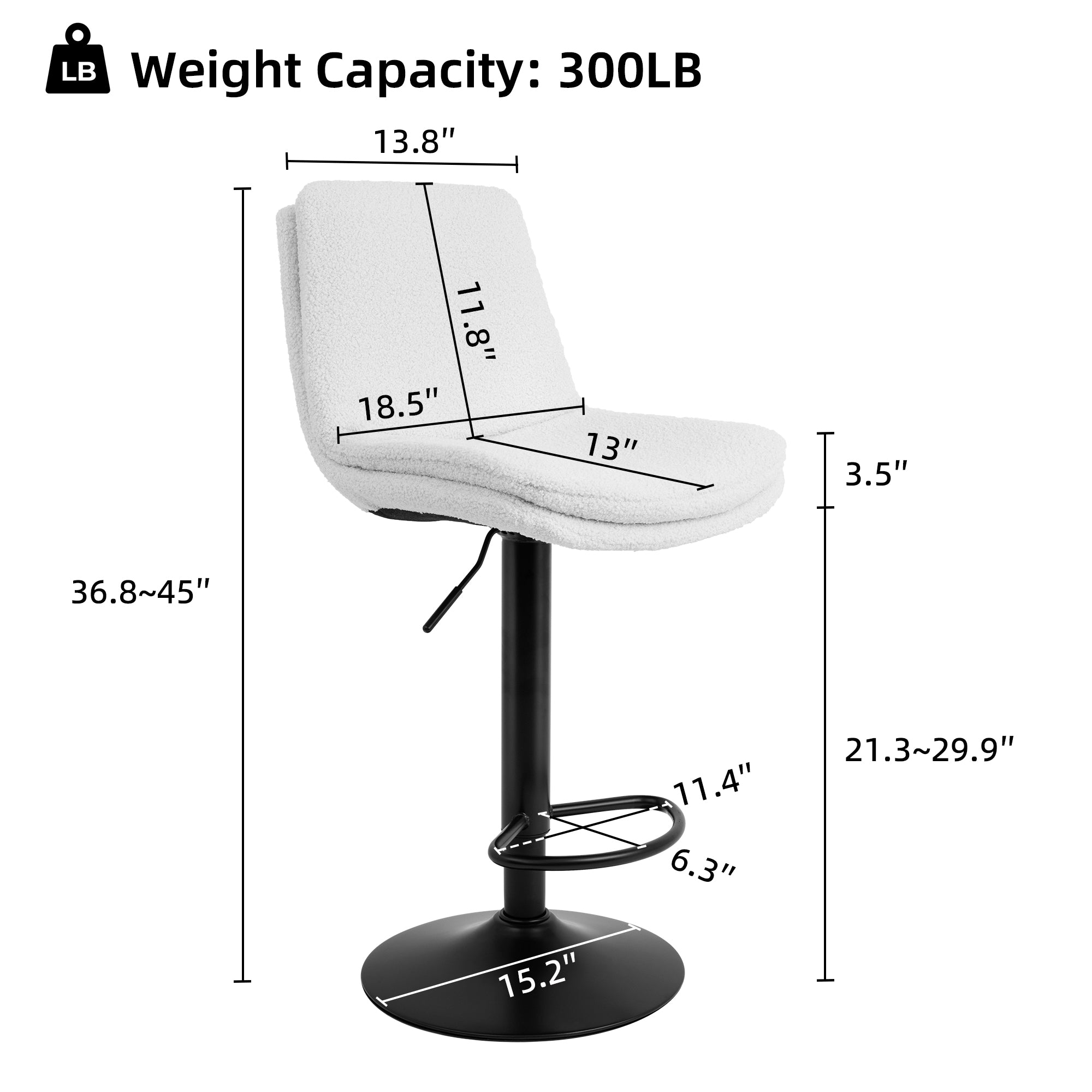 Adjustable Height Counter& Bar Stool (Set of 2)