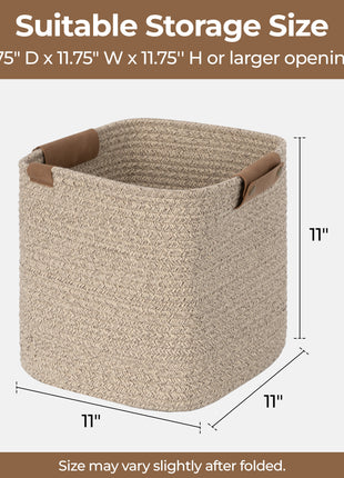 Woven Storage Cubes Organizer, 11 inch, 3 Pack