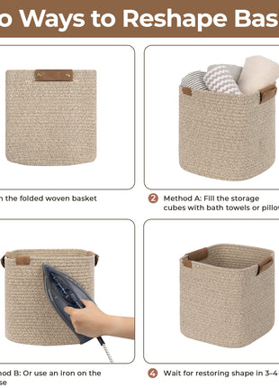 Woven Storage Cubes Organizer, 11 inch, 3 Pack