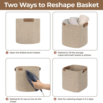 StorageWorks Woven Storage Cubes Organizer, 11 inch, 3 Pack