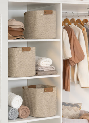 Woven Storage Cubes Organizer, 11 inch, 3 Pack