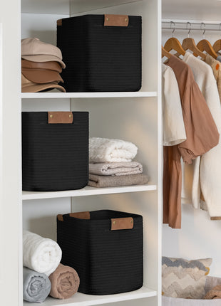 Woven Storage Cubes Organizer, 11 inch, 3 Pack