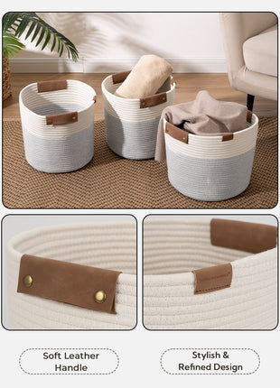 Woven Storage Cubes Organizer, 11 inch, 3 Pack