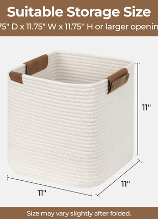 Woven Storage Cubes Organizer, 11 inch, 3 Pack