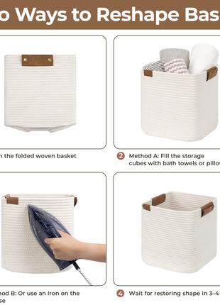 Woven Storage Cubes Organizer, 11 inch, 3 Pack
