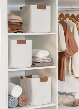 Woven Storage Cubes Organizer, 11 inch, 3 Pack