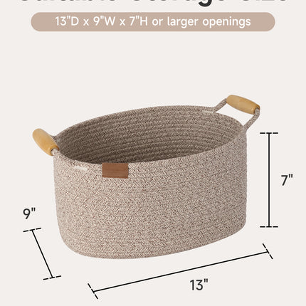 StorageWorks 13 inch Cotton Rope Woven Basket for Organizing