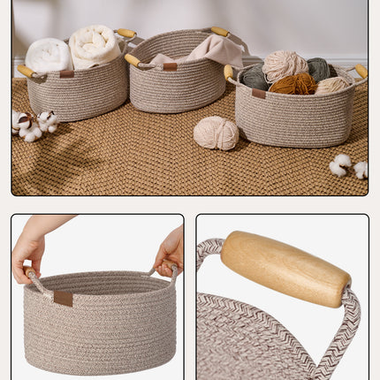 StorageWorks 13 inch Cotton Rope Woven Basket for Organizing