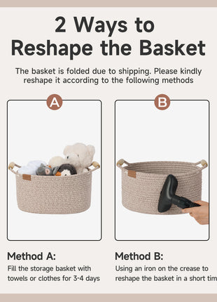 13 inch Cotton Rope Woven Basket for Organizing