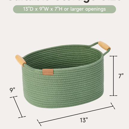 StorageWorks 13 inch Cotton Rope Woven Basket for Organizing