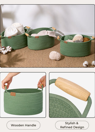 13 inch Cotton Rope Woven Basket for Organizing