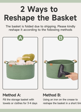 13 inch Cotton Rope Woven Basket for Organizing