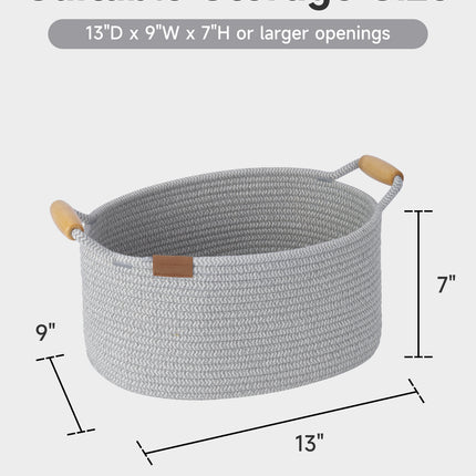 StorageWorks 13 inch Cotton Rope Woven Basket for Organizing