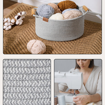 StorageWorks 13 inch Cotton Rope Woven Basket for Organizing