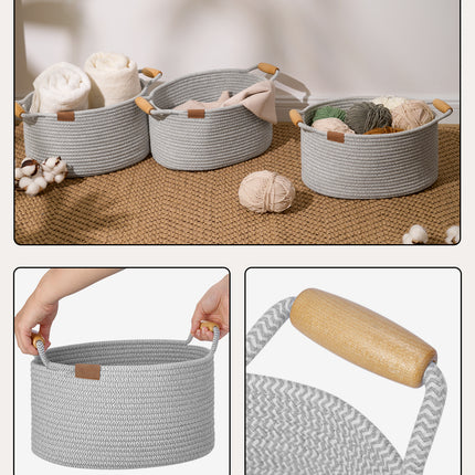 StorageWorks 13 inch Cotton Rope Woven Basket for Organizing