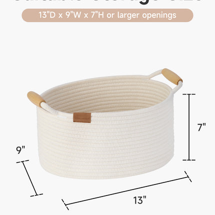 StorageWorks 13 inch Cotton Rope Woven Basket for Organizing