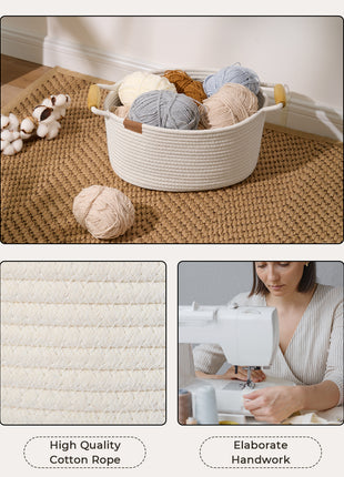 13 inch Cotton Rope Woven Basket for Organizing