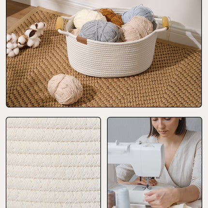 StorageWorks 13 inch Cotton Rope Woven Basket for Organizing