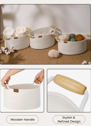 13 inch Cotton Rope Woven Basket for Organizing