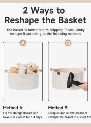 13 inch Cotton Rope Woven Basket for Organizing