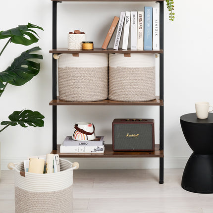 StorageWorks Woven Woven Basket with Wooden Handles for Organizing