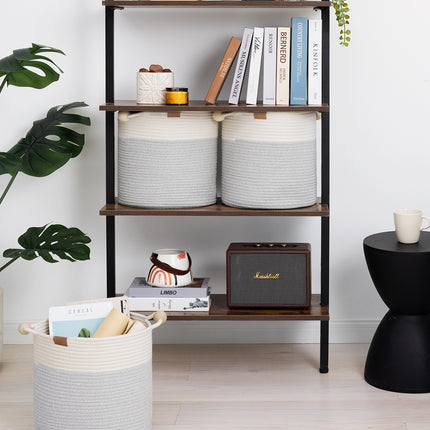 StorageWorks Woven Woven Basket with Wooden Handles for Organizing