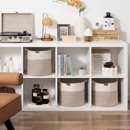 StorageWorks Woven Woven Basket with Wooden Handles for Organizing