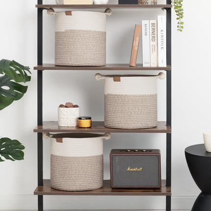 StorageWorks Woven Woven Basket with Wooden Handles for Organizing