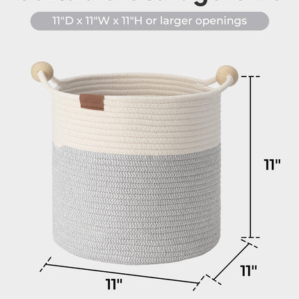 StorageWorks Woven Woven Basket with Wooden Handles for Organizing