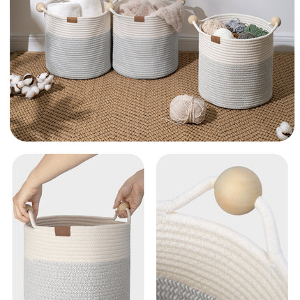 StorageWorks Woven Woven Basket with Wooden Handles for Organizing