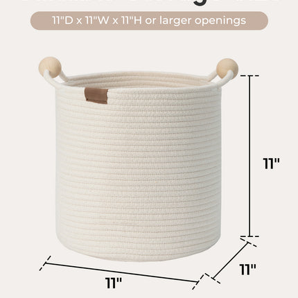StorageWorks Woven Woven Basket with Wooden Handles for Organizing