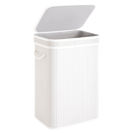 Foldable Bamboo Laundry Basket with Lid, 5 Colors