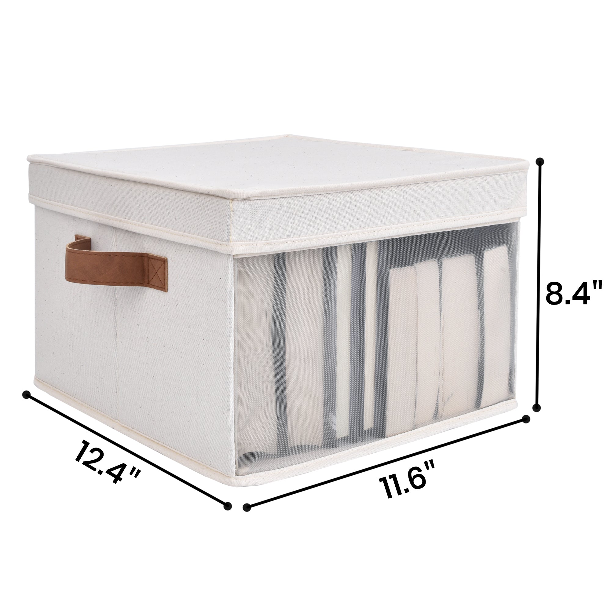 Foldable Fabric Storage Bins with Window, White, 3-Pack – STORAGEWORKS